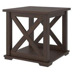 Picture of Benjara BM230912 22 in. Rough Hewn Saw Wooden End Table with X Side Panels&#44; Brown
