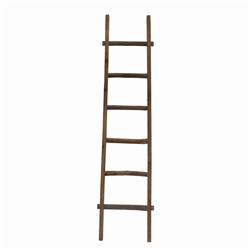 Picture of Benjara BM228948 Rustic Style Wooden Decorative Ladder with 6 Rails&#44; Brown