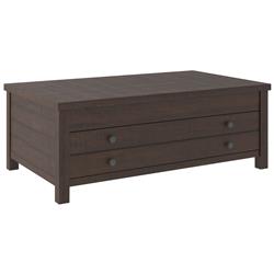 Picture of Benjara BM231368 17 x 27 x 45 in. 1 Drawer Lift Top Wooden Cocktail Table&#44; Brown