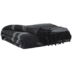 Picture of Benjara BM227357 60 x 50 in. Acrylic Throw with Woven Tribal Design&#44; Gray & Black - Set of 2
