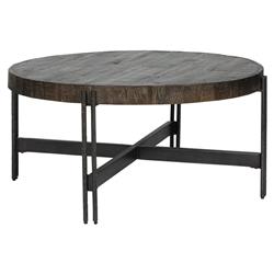 Picture of Benjara BM227435 Round Cocktail Table with Tubular Metal Base&#44; Brown & Gray