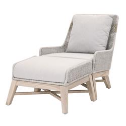 Picture of Benzara BM231092 Wooden Footstool with Intertwined Rope Design & Removable Cushion&#44; Gray