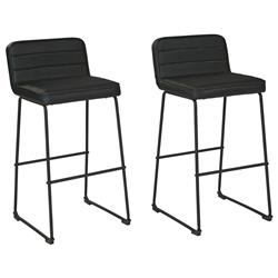 Picture of Benzara BM226192 40 in. Channel Stitched Leatherette Barstool with Sled Base&#44; Black - Set of 2