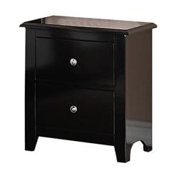 Picture of Benjara BM231859 2 Drawer Wooden Nightstand with Metal Knobs, Espresso Brown