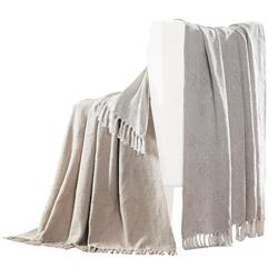 Picture of Benjara BM231755 60 x 50 in. Thiva Cotton Throw with Diamond Weaving the Urban Port&#44; Gray - Set of 2