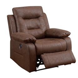 Picture of Benjara BM232057 41 in. Leatherette Power Recliner with USB Port&#44; Brown