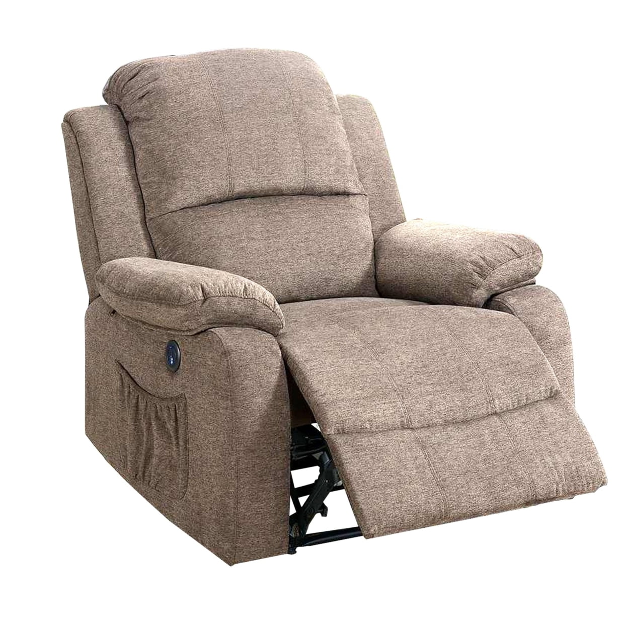 Picture of Benzara BM232059 39 in. Fabric Power Recliner with USB Port, Brown