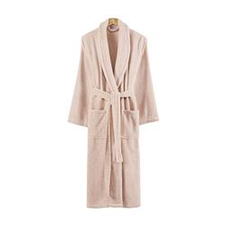 Picture of Benjara BM231547 Marseille Fabric Bathrobe with Shawl Collar the Urban Port&#44; Beige - Medium