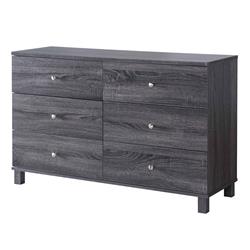 Picture of Benjara BM233527 47.25 in. 6 Drawer Dresser with Straight Legs&#44; Distressed Gray