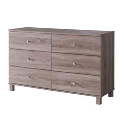 Picture of Benjara BM233530 47.25 in. 6 Drawer Dresser with Straight Legs&#44; Taupe Brown
