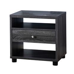 Picture of Benjara BM233709 22 x 19.75 x 22 in. 1 Drawer Wooden End Table with 2 Open Shelves&#44; Gray