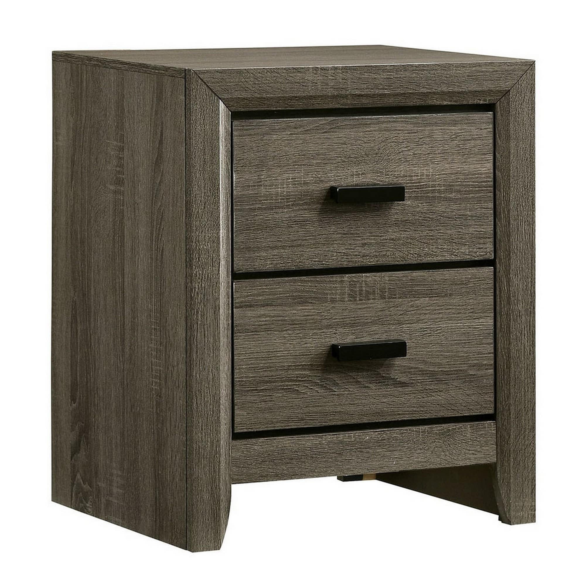 Picture of Benjara BM233741 24 in. 2 Drawer Wooden Nightstand with Finger Pulls, Brown