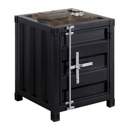 Picture of Benjara BM233861 24 x 23 x 18.25 in. Industrial Style End Table with Sliding Door Storage&#44; Black