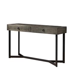 Picture of Benjara BM233875 32 x 16.13 x 53 in. Rectangular Wooden Sofa Table with Metal Powder Coated Base&#44; Gray & Black
