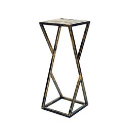 Picture of Benjara BM233954 31.2 in. Stone Top Plant Stand with Geometric Base&#44; Black & Gray