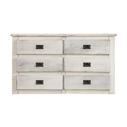 Picture of Benjara BM235420 Plank Design 6 Drawer Wooden Dresser with Bail Pulls&#44; White