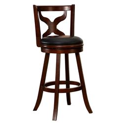 Picture of Benjara BM235516 43.5 x 24 x 24 in. Splat Back Wooden Swivel Bar Stool with Flared Legs&#44; Brown