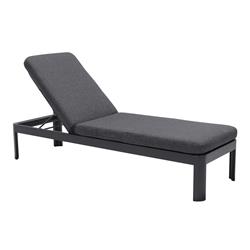 Picture of Benjara BM236531 33.5 x 23.5 x 74 in. Fabric Padded Aluminum Chaise Lounge&#44; Dark Gray