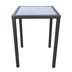 Picture of Benjara BM236881 32 in. Glass Top Wicker Woven Aluminum Bar Table&#44; Black
