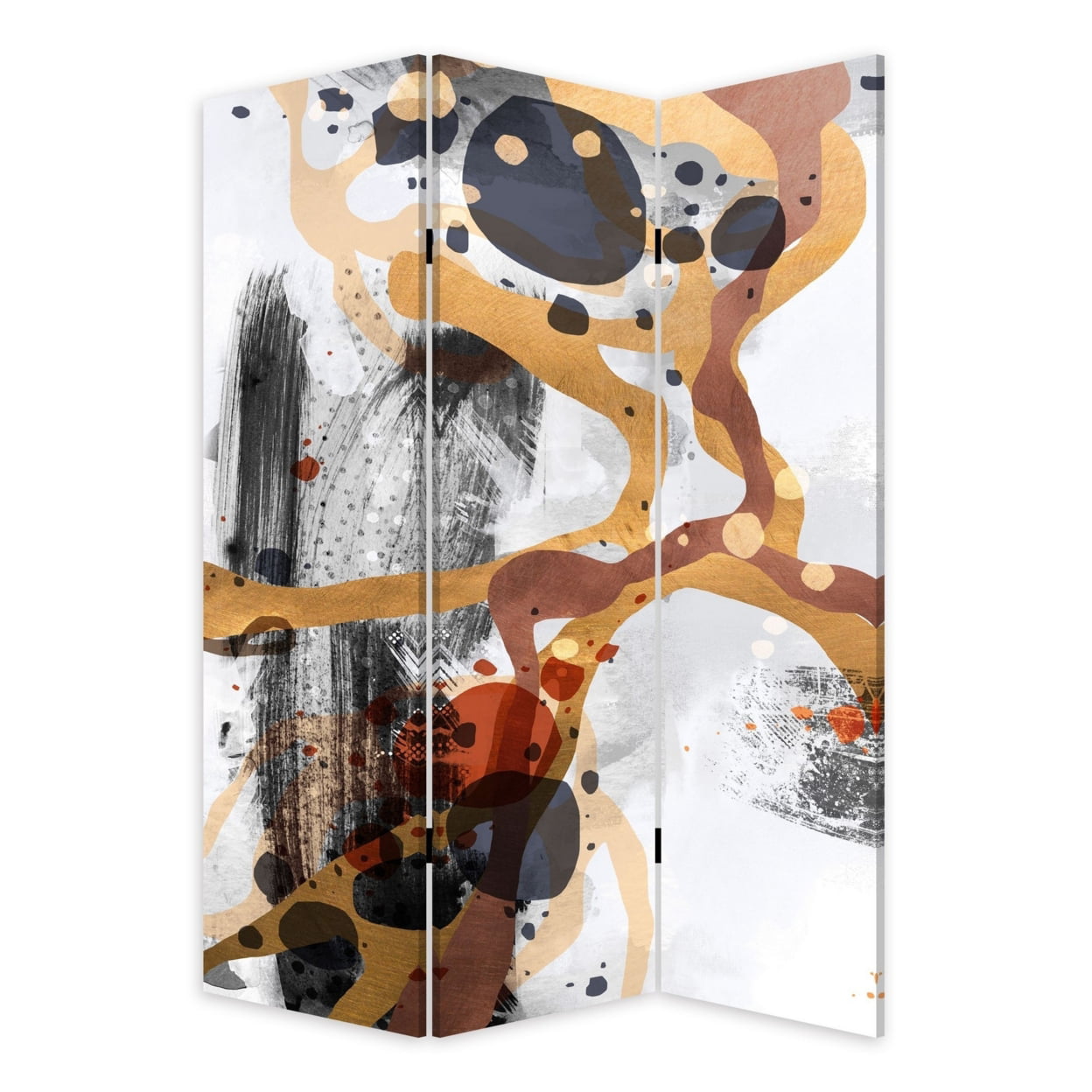 Picture of Benjara BM238285 72 in. 3 Panel Canvas Room Divider with Splash Print&#44; Multicolor