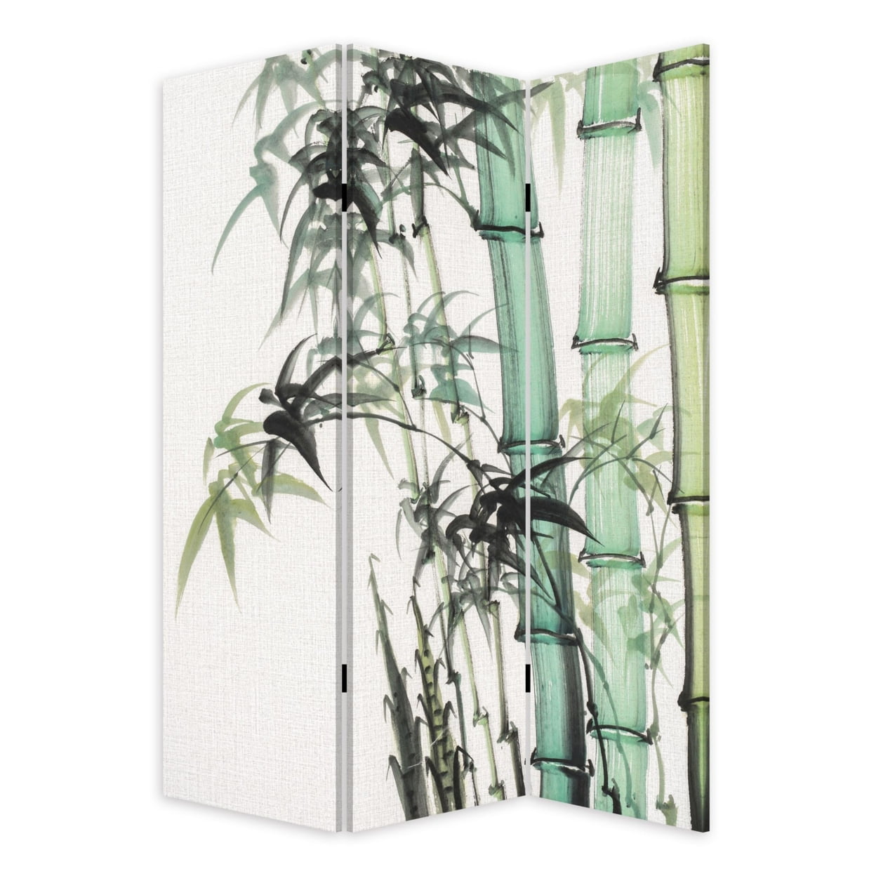 Picture of Benjara BM238286 72 in. 3 Panel Canvas Room Divider with Bamboo Print&#44; Multicolor