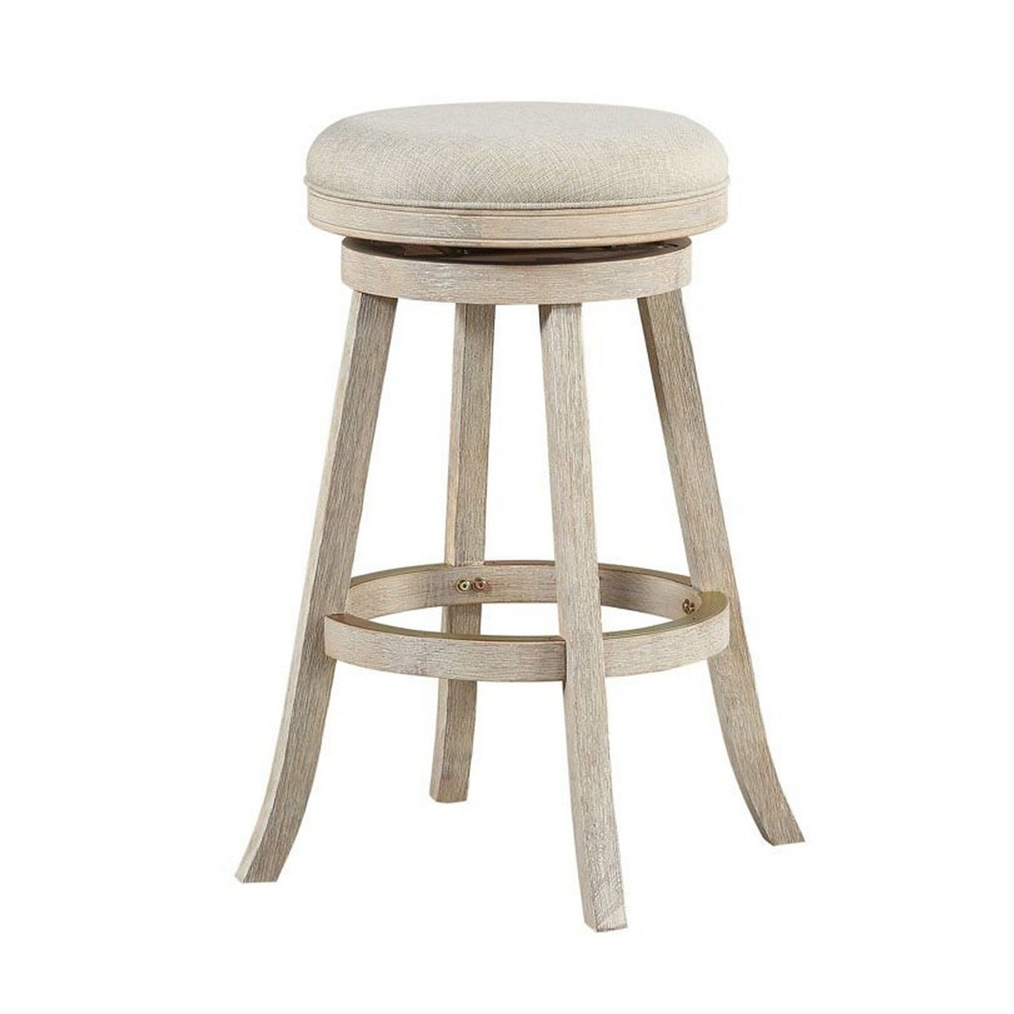 Picture of Benjara BM239736 29.5 x 17.75 x 17.75 in. Wooden Swivel Bar Stool with Round Fabric Seat&#44; Gray