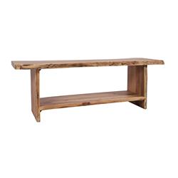 Picture of Benzara BM241421 Storage Bench with Open Shelf & Live Edge&#44; Natural