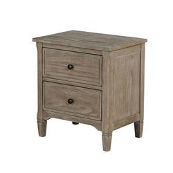Picture of Benzara BM240048 2 Drawers Wooden Nightstand with Round Knobs&#44; Gray