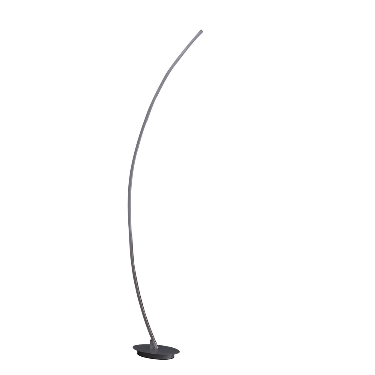 Picture of Benzara BM240345 Floor LED Lamp with Metal Arched Design, Brushed Silver