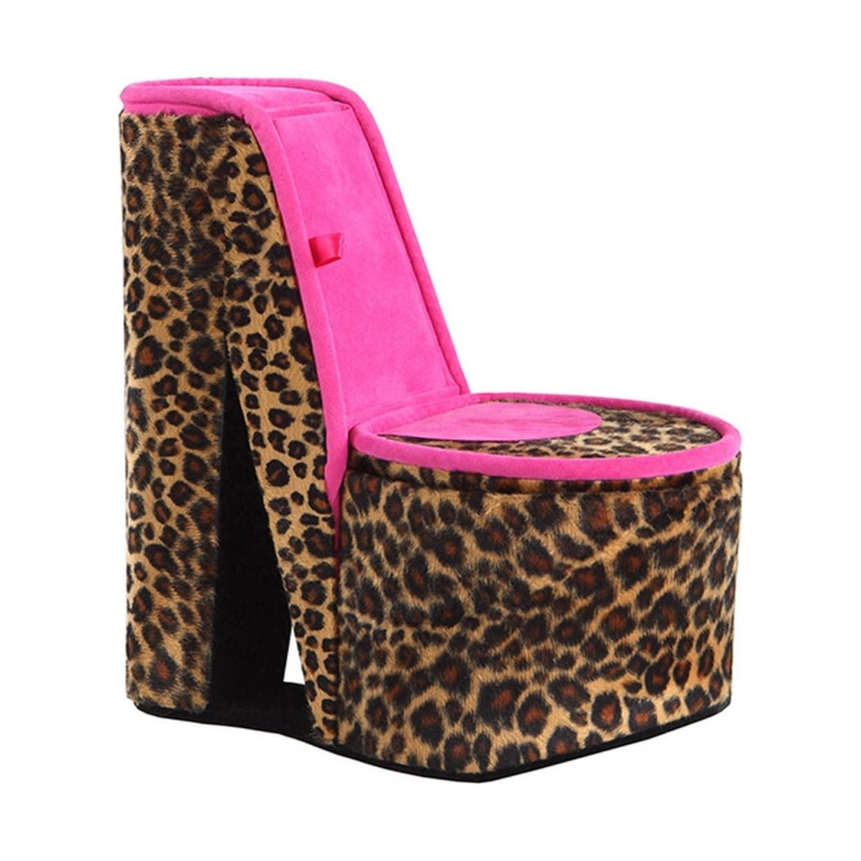 Picture of Benzara BM240365 High Heel Cheetah Shoe Jewelry Box with 2 Hooks, Multi Color