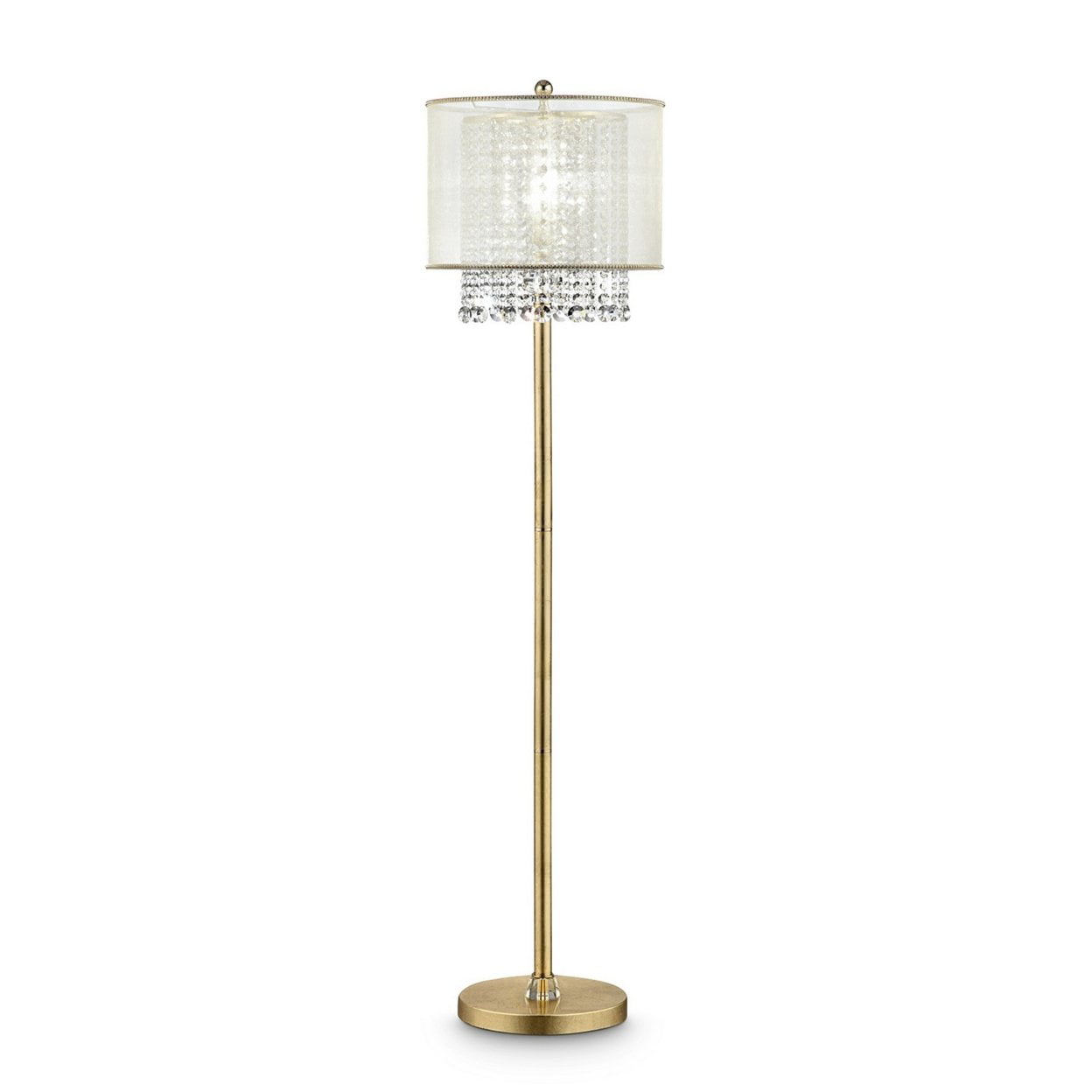 Picture of Benzara BM240410 Floor Lamp with Hanging Crystal Accents&#44; White & Gold