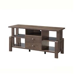 Picture of Benzara BM240837 TV Stand with 4 Wooden Shelves & 2 Drawers&#44; Brown