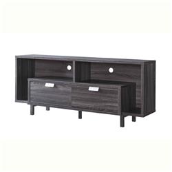 Picture of Benzara BM240838 TV Stand with 2 Wooden Shelves & 2 Drawers&#44; Gray