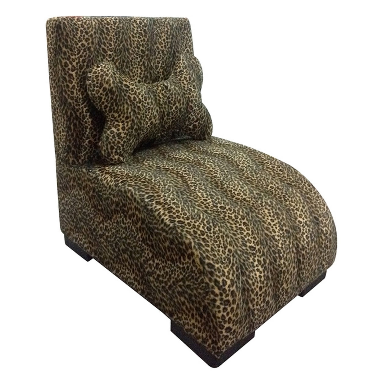 Picture of Benzara BM240897 Pet Furniture with Leopard Print Fabric & Block Feet&#44; Black & Yellow