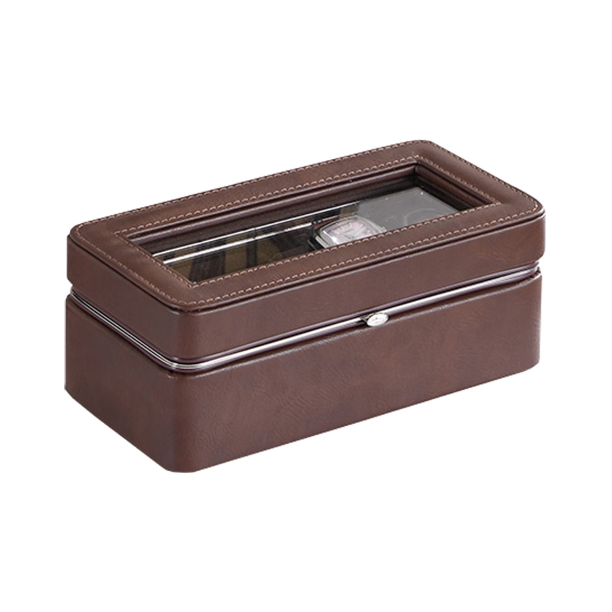 Picture of Benzara BM240947 Watch Case with 4 Slots & Removable Cushions&#44; Brown