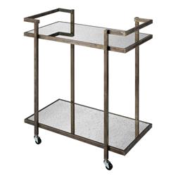 Picture of Benzara BM241224 Bar Cart with Tubular Metal Frame & Casters&#44; Antique Gray