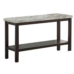 Picture of Benzara BM241298 Sofa Table with Textured Marble Top & 1 Slatted Shelf&#44; Brown