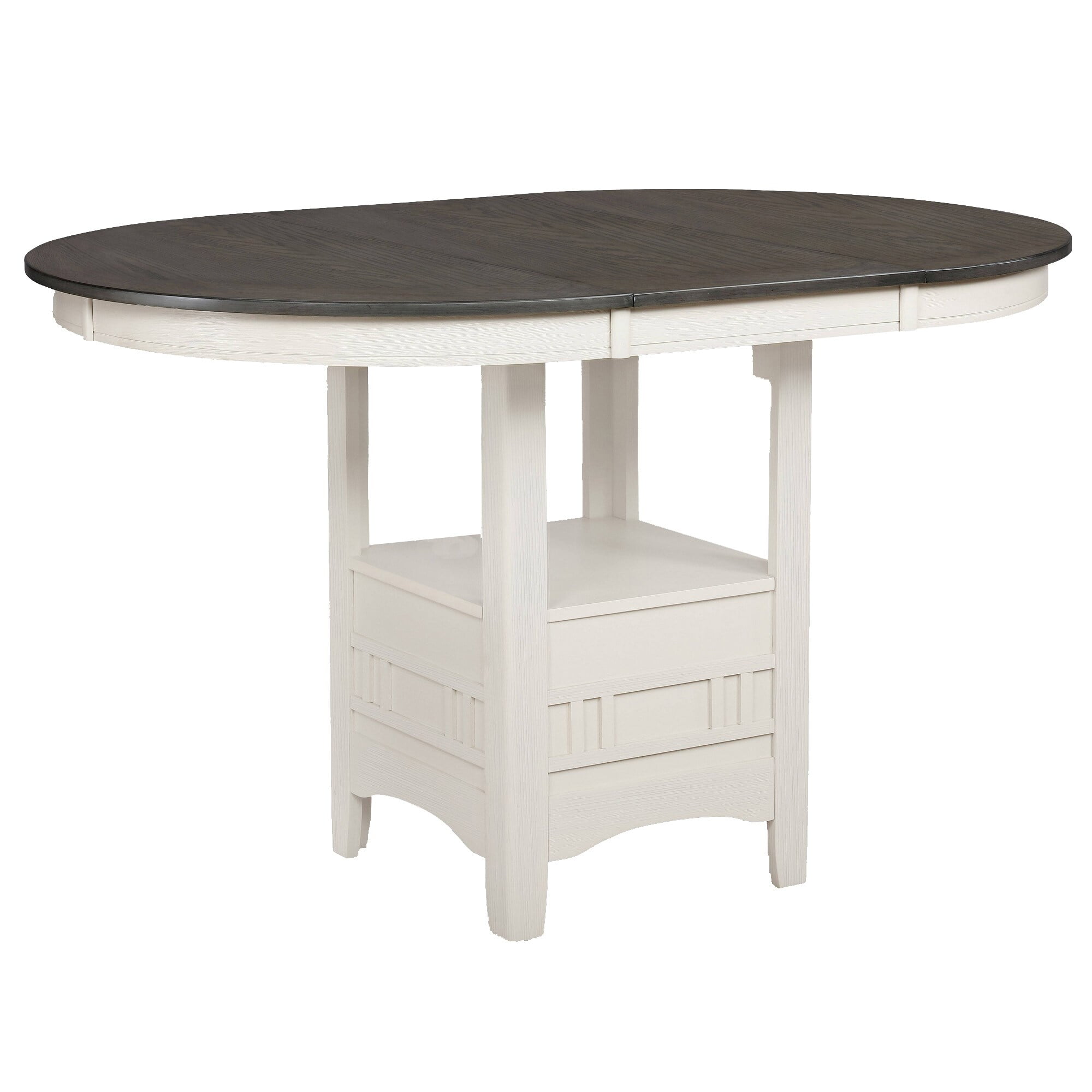 Picture of Benzara BM241328 18 in. Counter Height Table with Leaf Extension&#44; White & Gray