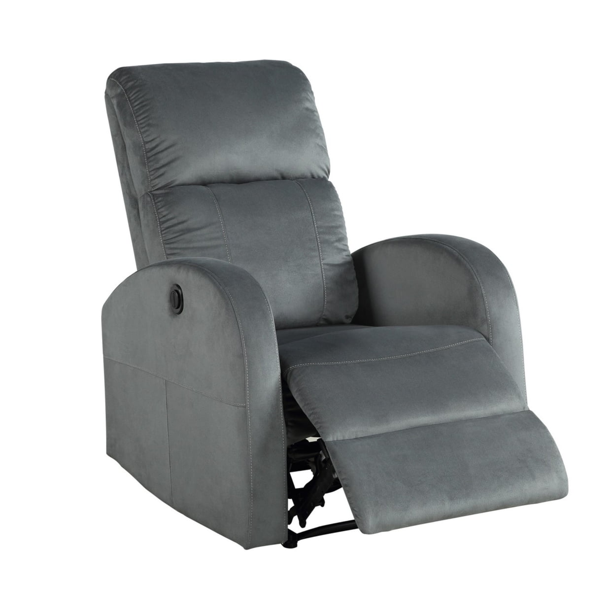 Picture of Benjara BM243356 Power Motion Recliner with Fabric Wrapping & Curved Arms&#44; Grey