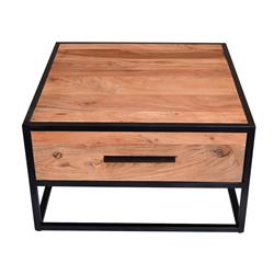 Picture of Benzara UPT-231473 15 x 25.6 x 25.6 in. Two Tone Mango Wood Storage Bedside End Table with 1 Drawer&#44; Black & Brown
