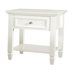 Picture of Benzara BM242062 End Table with 1 Drawers & Tapered Feet&#44; White