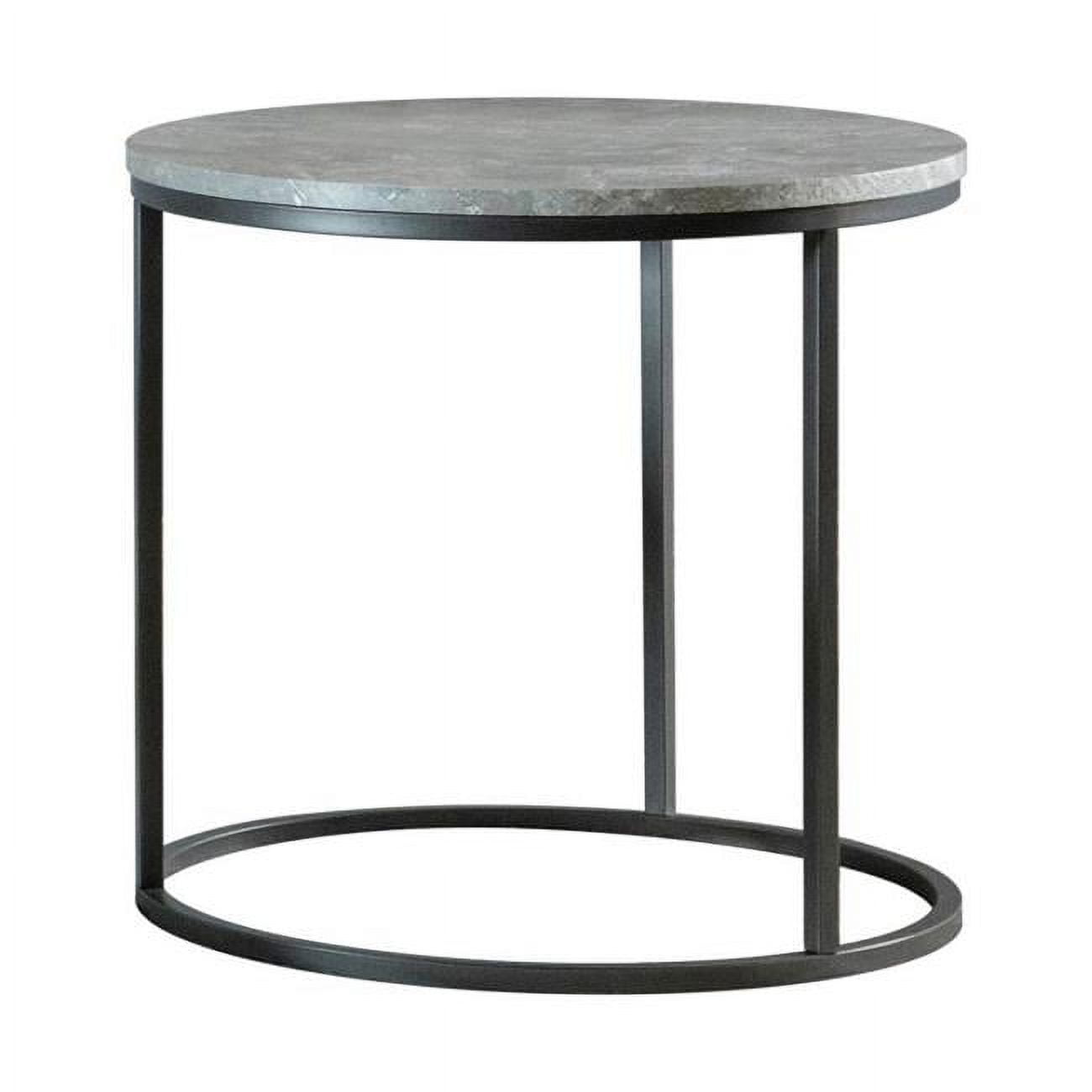 Picture of Benzara BM242066 End Table with Textured Round Faux Marble Top&#44; Gray