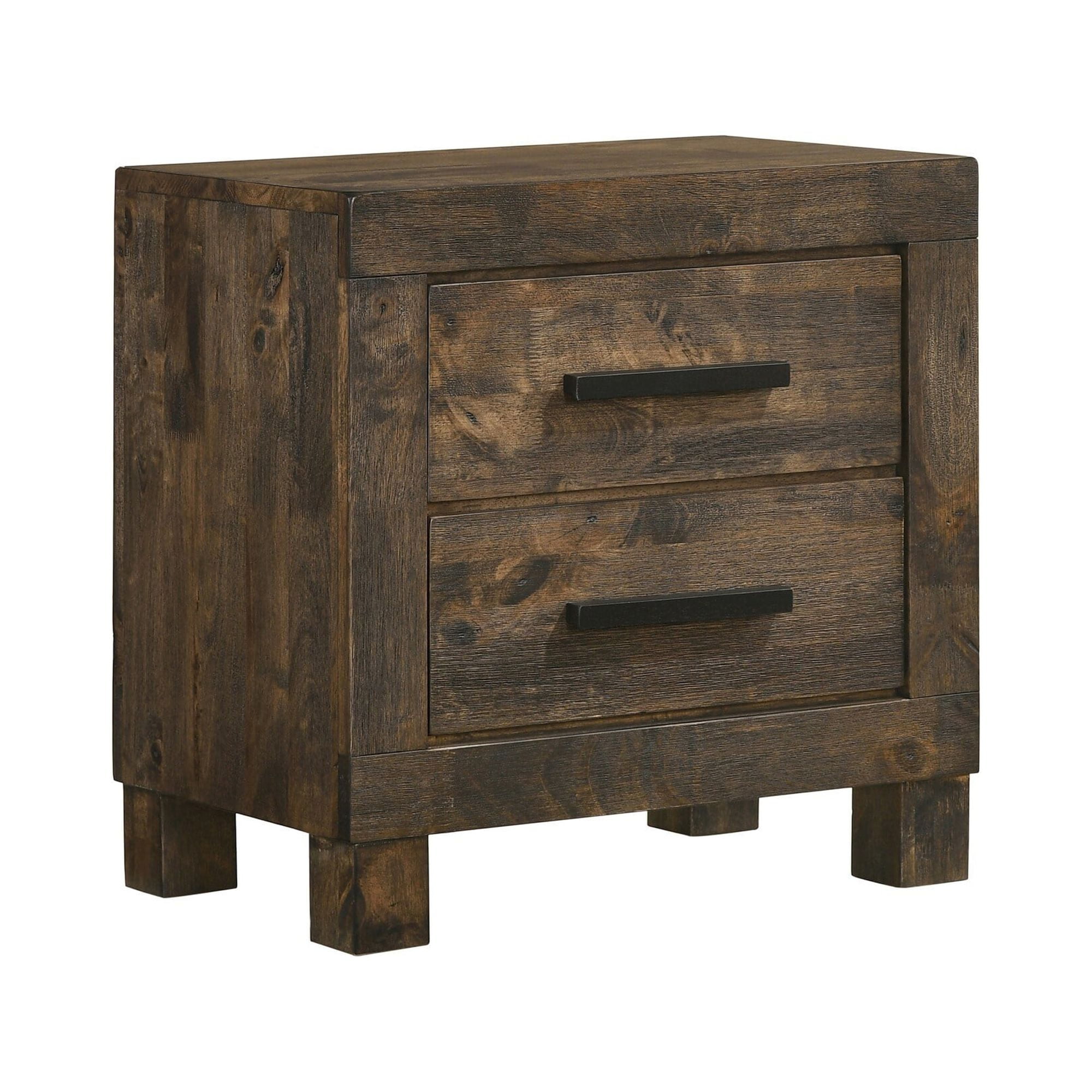 Picture of Benjara BM242616 Wooden Nightstand with 2 Drawers & Grain Details&#44; Brown