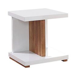 Picture of Benzara BM252498 End Table with Open Bottom Parted Shelf&#44; White & Brown