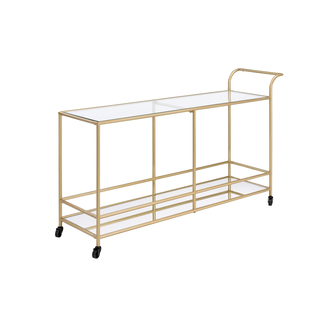Picture of Benzara BM252696 Serving Cart with 2 Tier Design & Metal Frame&#44; Gold