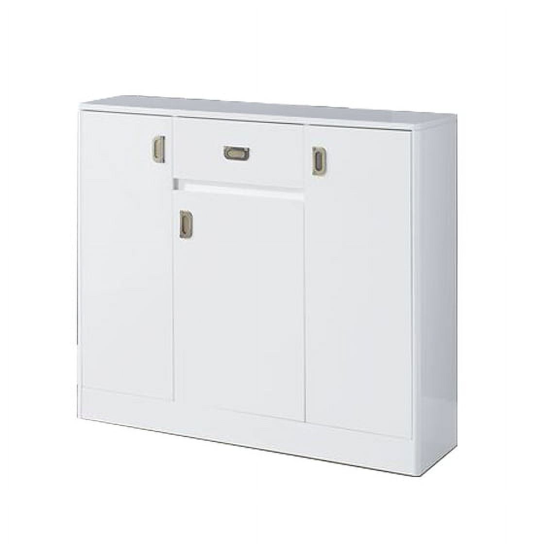 Picture of Benzara BM262402 Server with 3 Door Storage & High Gloss&#44; White
