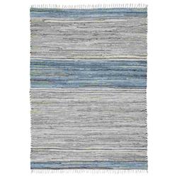 Picture of Benzara BM262419 Rug with Flatwoven Stripes & Fringes&#44; Blue - Medium