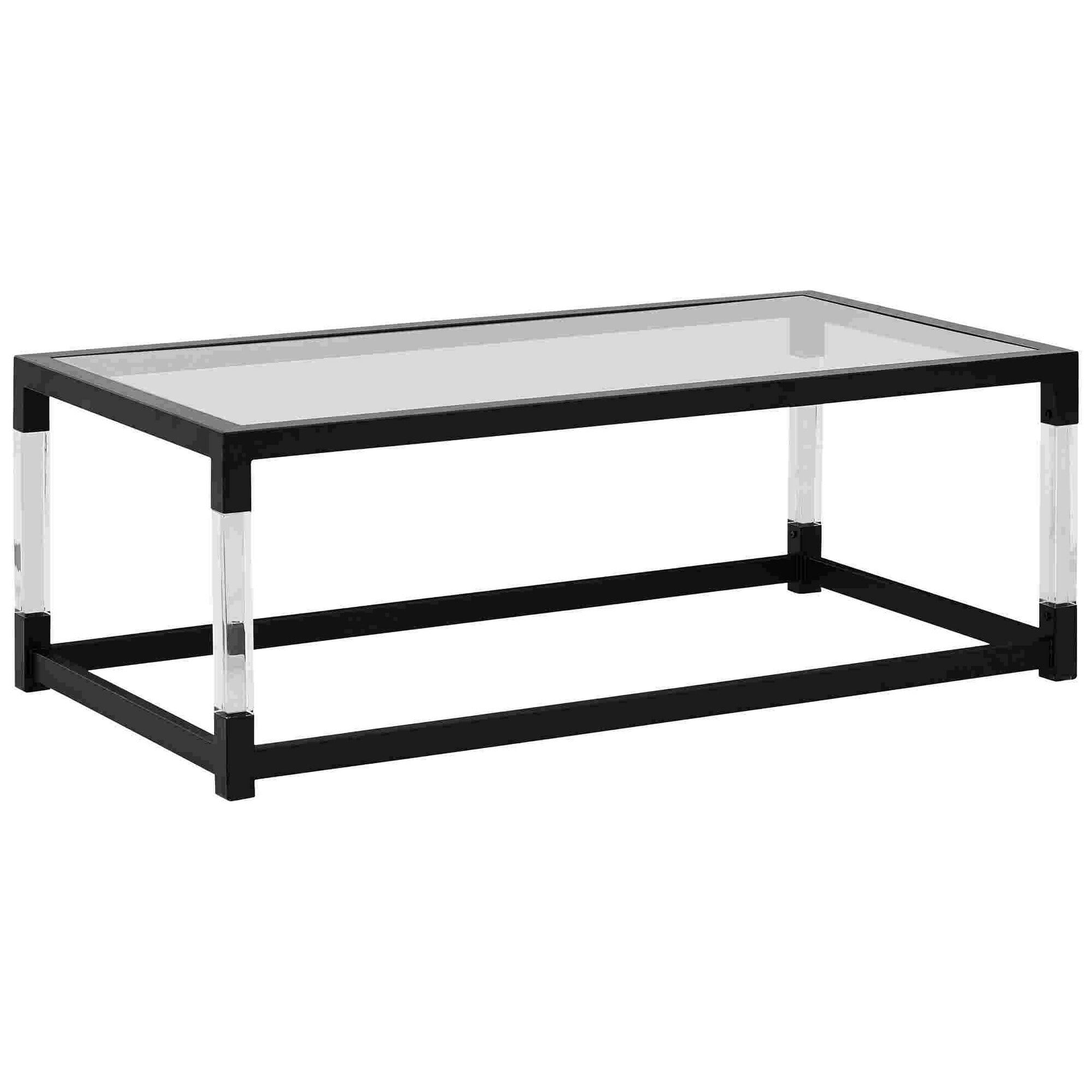 Picture of Benzara BM262434 Cocktail Table with Acrylic Legs & Metal Base&#44; Clear