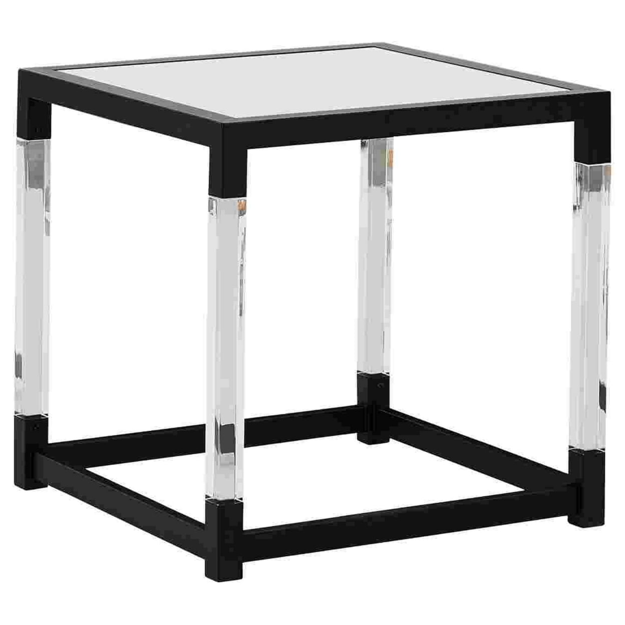 Picture of Benzara BM262435 Square End Table with Acrylic Legs & Metal Base&#44; Clear