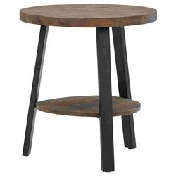 Picture of Benzara BM262437 Round End Table with Angled Metal Legs&#44; Rustic Brown